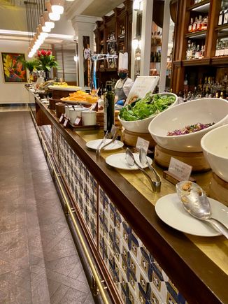 Salad bar at breakfast