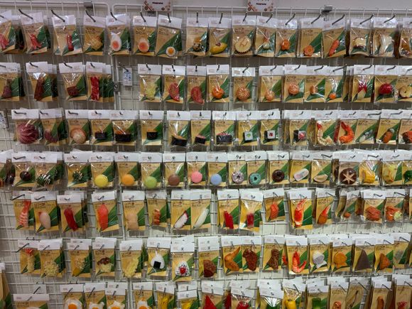 Hairclips, keychains, all made out of popular fake food