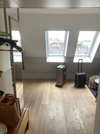 Entry into the room greets you with lots of natural light