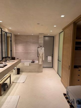 bathroom area, water pressure could be better