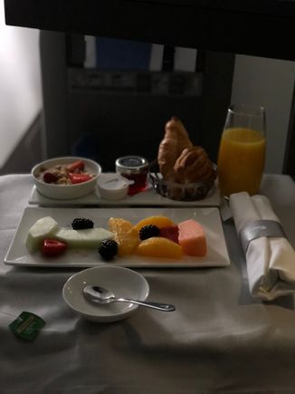 The most beautifully presented but you can't really mess up sliced fruit can you?