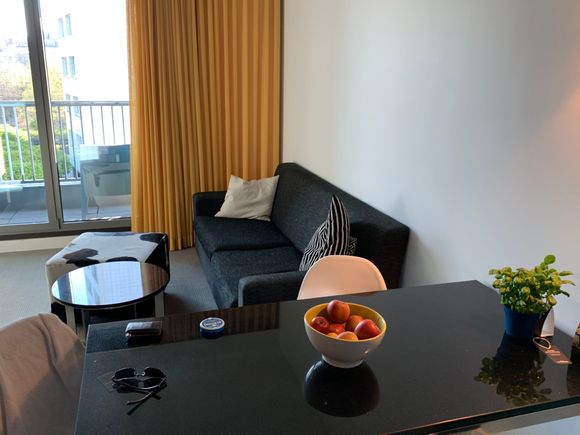 Living room and dining room
