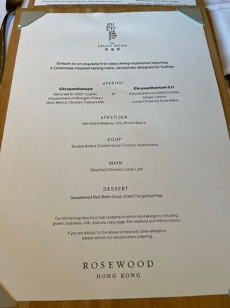 Pier F September menu (Rosewood)