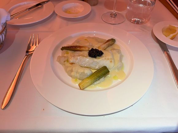 Cod with caviar