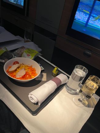 Pre-landing meal. 