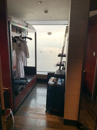 Walk in Closet Area with a Dyson hair dryer (which my wife loved)