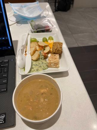 None of this was unfortunately edible. It was the best offered for free in the AC. Took a pic. 
