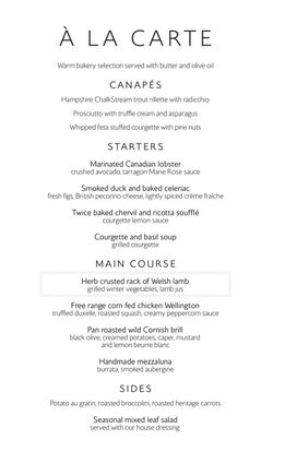 The Feb menu for the US east coast (BA173 in my case)