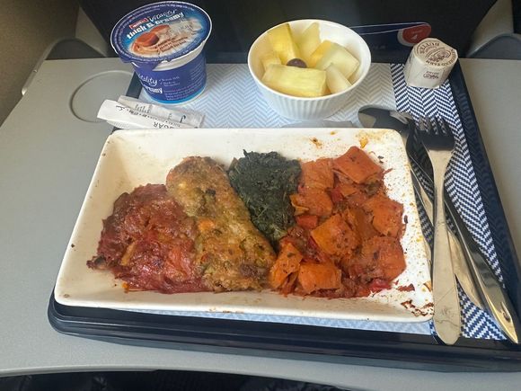 No idea what this consisted of, but had a few bites. I made the right choice with the meat offering !