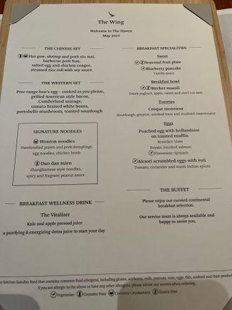 Wing May breakfast