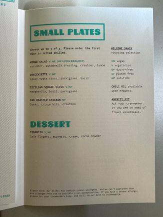 Pic of menu since everyone did this in the last few posts …

