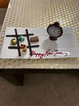 Complementary food item to commemorate New Years provided at turndown