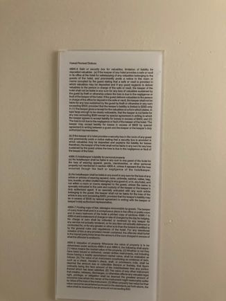 Disclaimer posted in the closet 