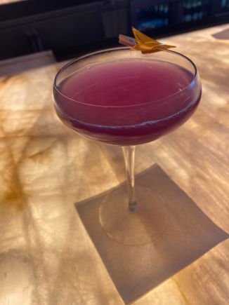 A Polaris Star cocktail.    Was super sweet, if you don’t like sweet stuff, be wary of it.   
