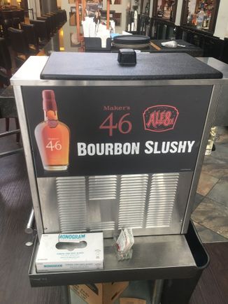 The hotel bar has a bourbon slushy machine.