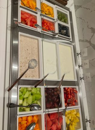 Extensive fruits selection including strawberries, blueberries, raspberries 