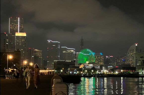 Minatomirai skyscrapers at night