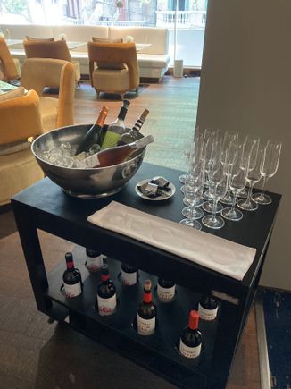 The drinks trolley pops out at 11 morning sharp and is locked away at 23H evenings