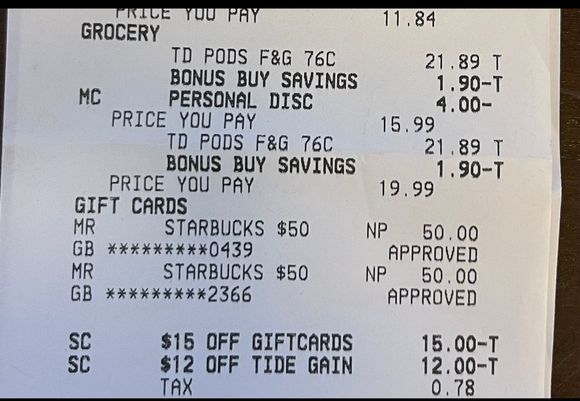 To my surprise and delight both promos applied, plus a $4.00 1 time use digital coupon for Tide (shown as personal disc). They’ve definitely upgraded their IT. 