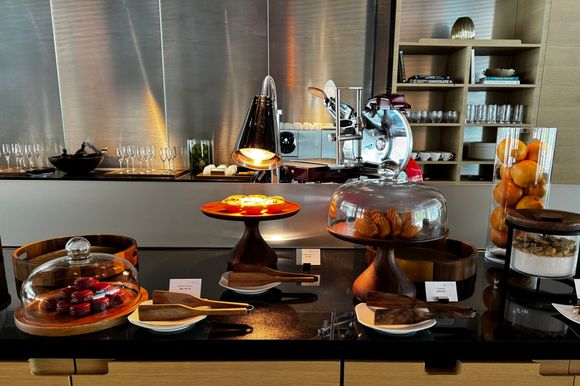 Macarons , Egg tart,  and Madlaine