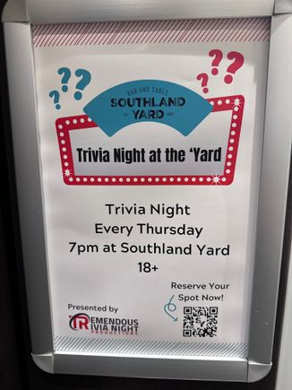 Every Thursday you can do a quiz night. I did it and placed poorly.  :(