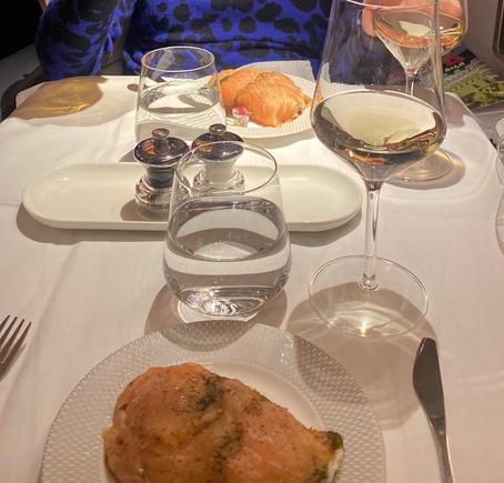 Asparagus wrapped in smoked salmon starter