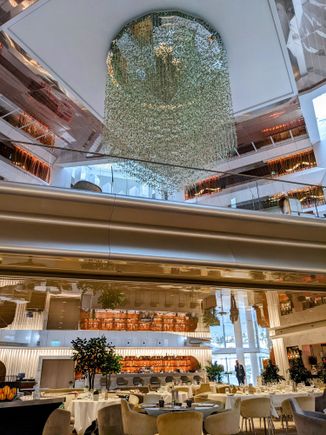View from breakfast seating of the lobby