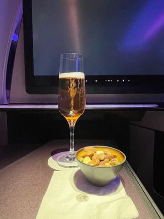 Rose champagne is normally Laurent-Perrier but this flight is using a ULH drink list so it's Gosset (3/22 DOH-SYD)