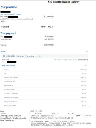 New Ticket (OneWorld Explorer)