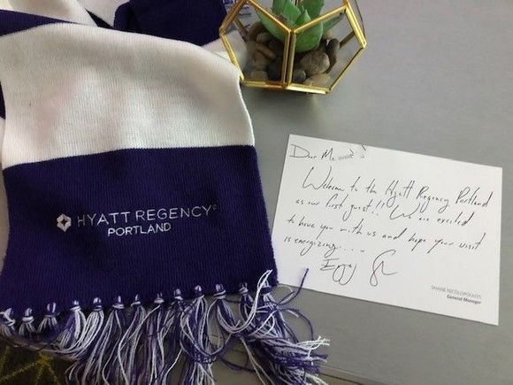 welcome note and scarf