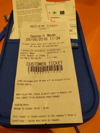 My claim ticket. I even took a pic of the ticket, just in case :)