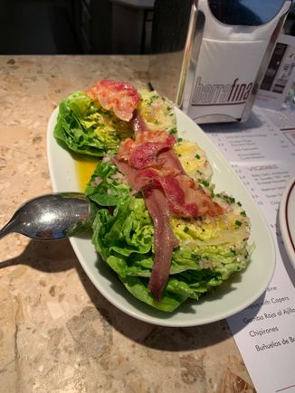 Baby Gem Salad with Anchovies and Smoked Pancetta @ Barrafina