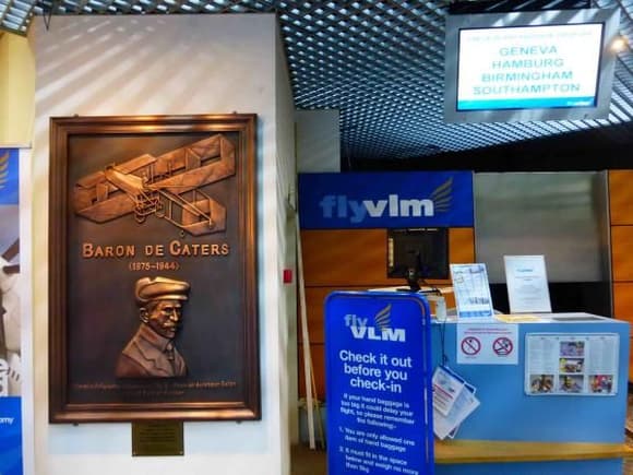 VLM Airlines check in desk at Antwerp opens 1 hour before departure.