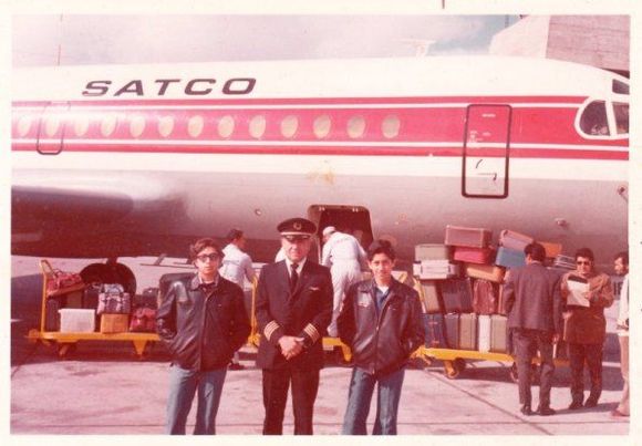 My dad, grandfather and uncle in front of a SATCO plane. Unsure about the date... Maybe late 60s, early 70s?