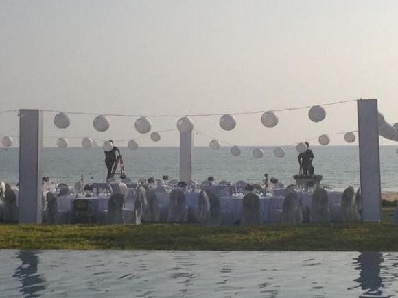 Set up for a wedding