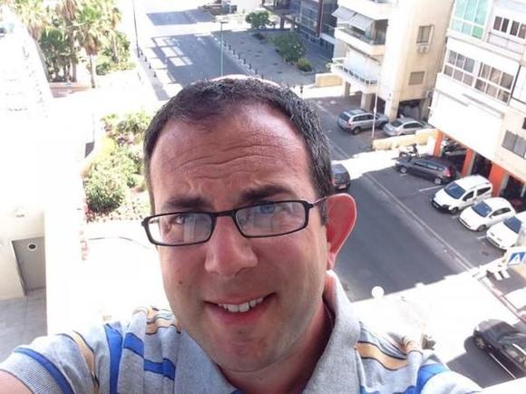 Squinting on a sunny day in Tel Aviv