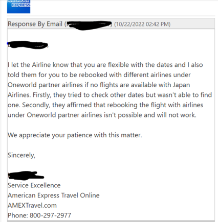Follow up from Amex