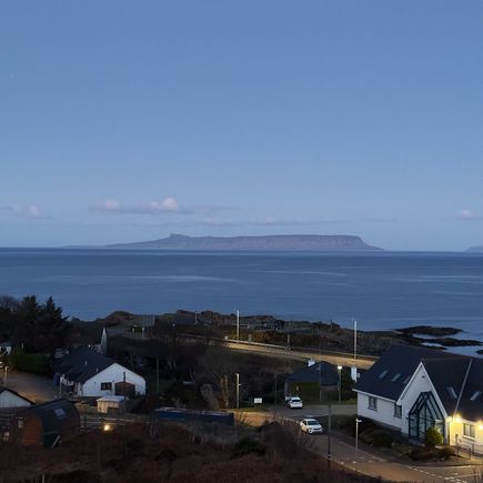 Eigg from the hotel on the morning of the ferry crossing.
