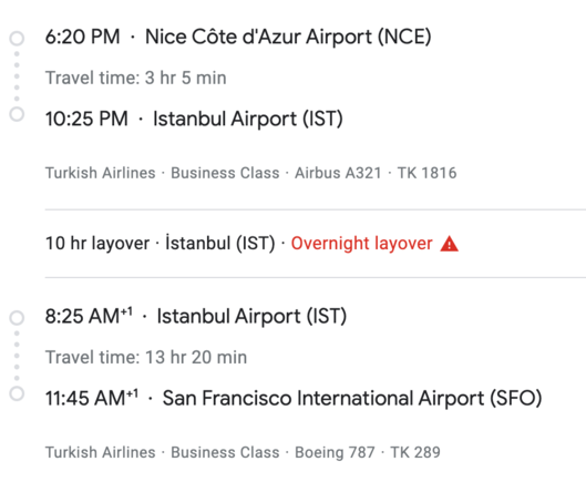 Proposed flight option in business