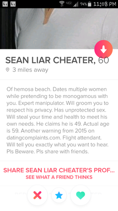 Uh-oh...someone got busted on Tinder. 