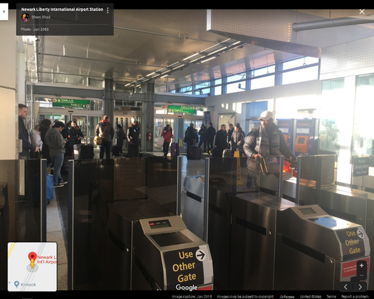 NJT kiosk on paid side of gates