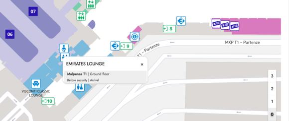 MXP's airport map