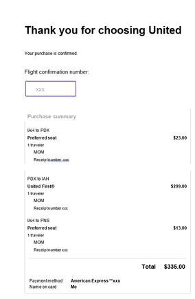 First Email From United