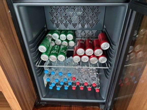 Sprite, Coke, bottles of water
