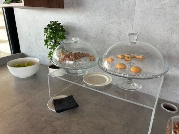 Fruits, muesli bar, cookies