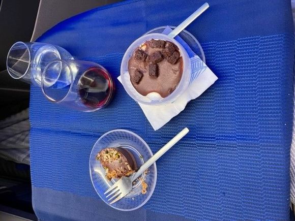 Dessert was "Glanduja Shortbread Cake".  Very rich but tasty and a nice change-up from the tarts.  Ice Cream had been thawed and was perfect.  Offered the cheese plate as well.