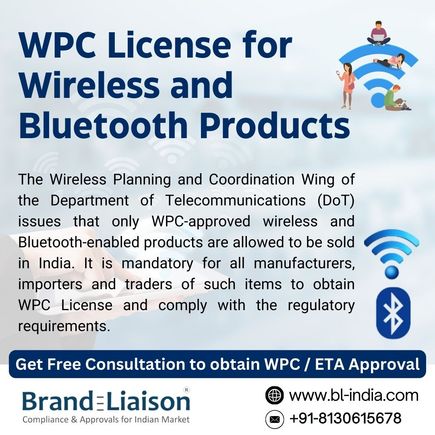 The Wireless Planning and Coordination Wing mandates WPC license for such devices to be sold in the Indian market. ETA Approval is a pivotal step in ensuring that your electronic devices meet stringent technical standards and comply with regulatory norms. The WPC License comes with regulatory requirements that must be fulfilled by all manufacturers, importers and traders in India. Contact Brand Liaison to get your products WPC-licensed seamlessly.