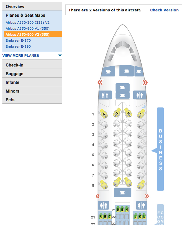 Finnair Airbus A350 Seat Map