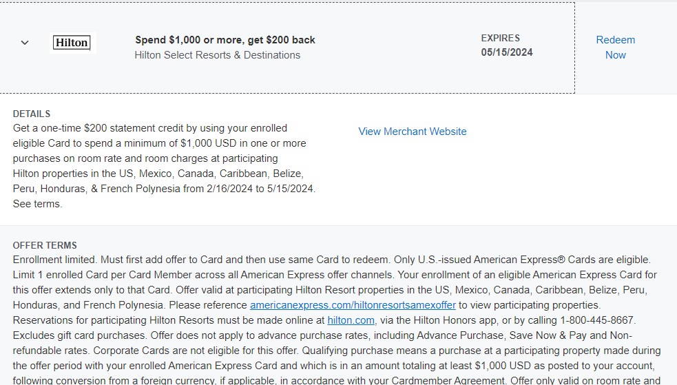 2024 Hilton Amex Aspire 200 Resort Credit Page 4 FlyerTalk Forums