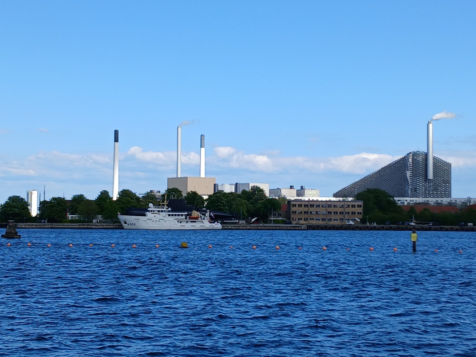 Views from across the water on our long walk  - just a factory, but reminded me of Pink Floyds Animals album cover